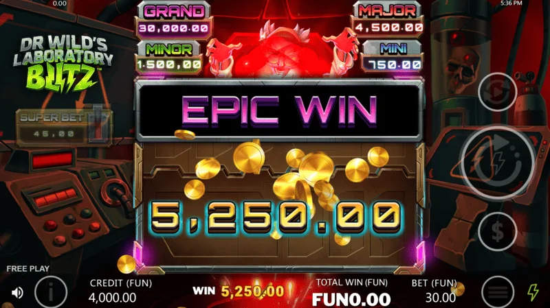Dr. Wild's Laboratory Blitz - epic win in the bonus